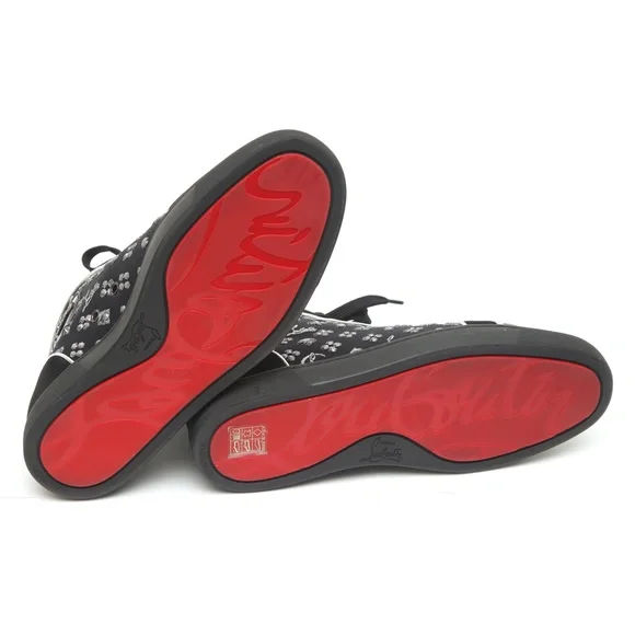 CHRISTIAN LOUBOUTIN Men's High Top Sneakers LOUIS ORLATO Red Sole 40.5